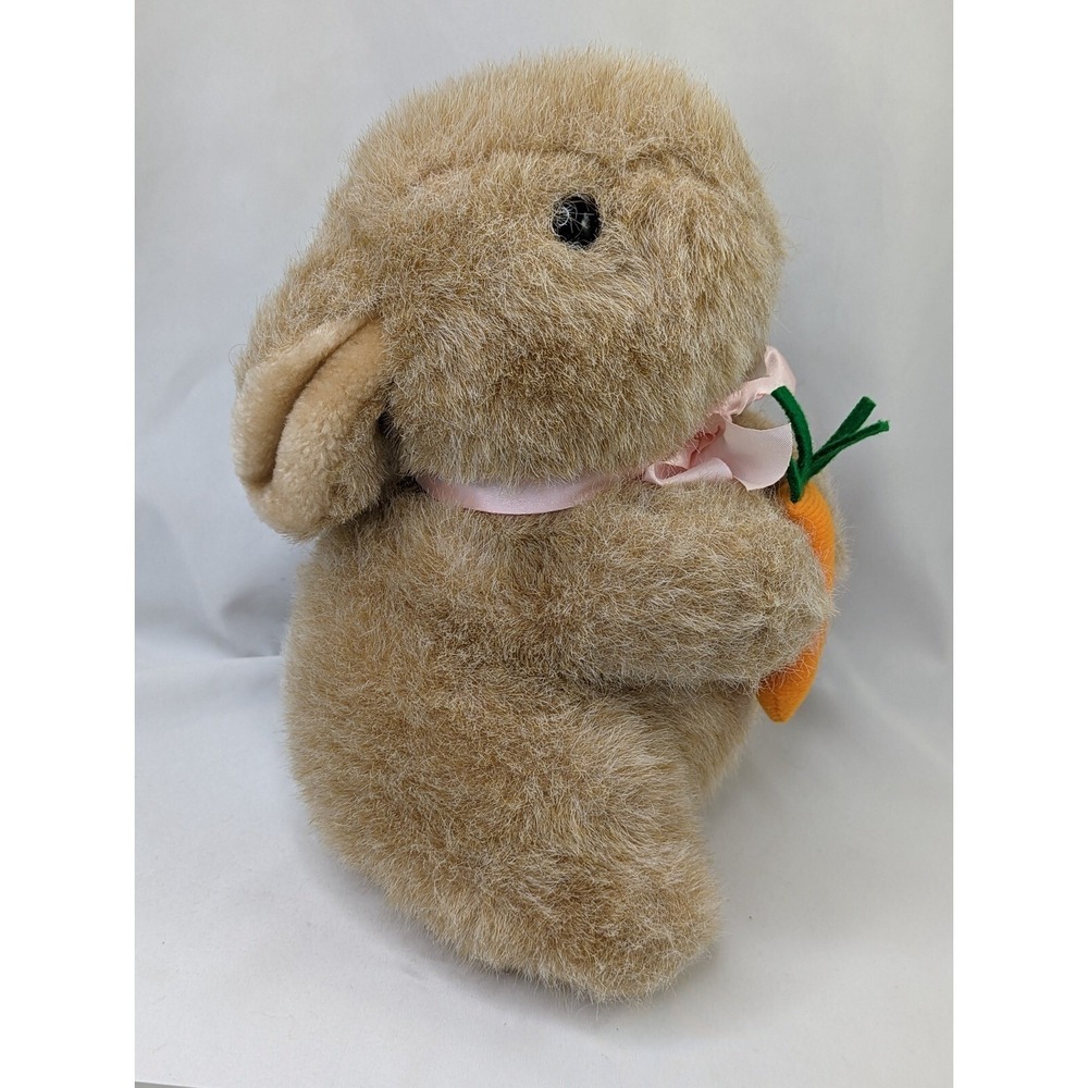 Playful Pals Brown Rabbit Plush 10 Inch Carrot Mervyns Stuffed Animal Toy